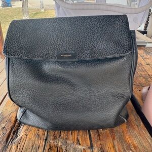 Storksak Black Pebbled Leather Nappy Bag